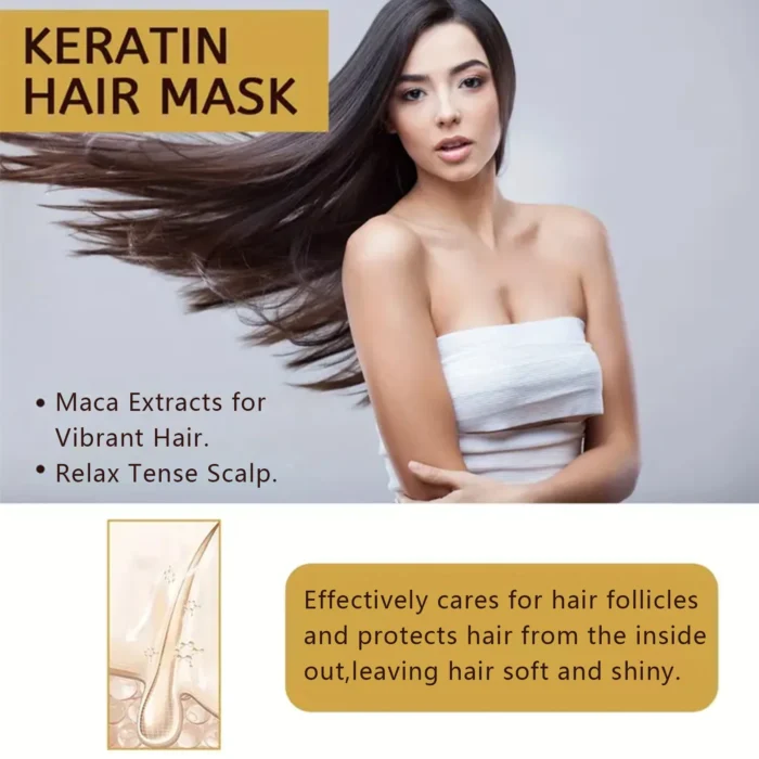 Máscara de cabelo de queratina mágica com reparação rápida - Imagem 4