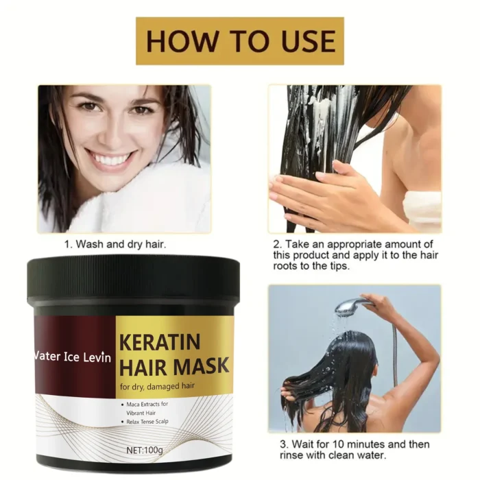 Máscara de cabelo de queratina mágica com reparação rápida - Imagem 5