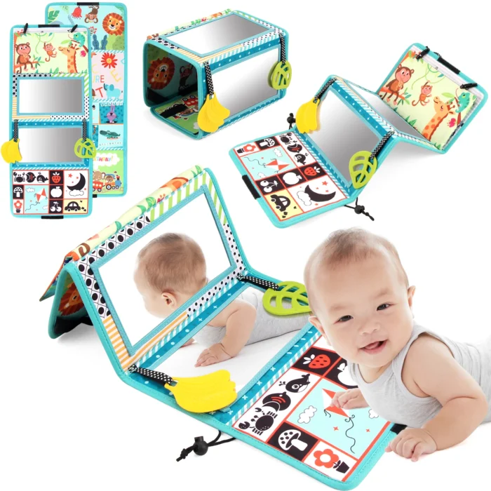 Espelho de Chão para Bebê com Livro de Adesivos: Diversão e Desenvolvimento em um Só Produto! - Imagem 5