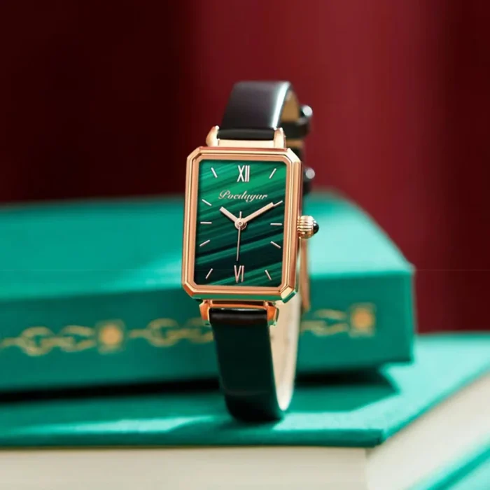 Relógio Feminino POEDAGAR 622 Retangular Fashion Casual à Prova D’Água com Pulseira de Couro