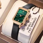 Relógio Feminino POEDAGAR 622 Retangular Fashion Casual à Prova D'Água com Pulseira de Couro.