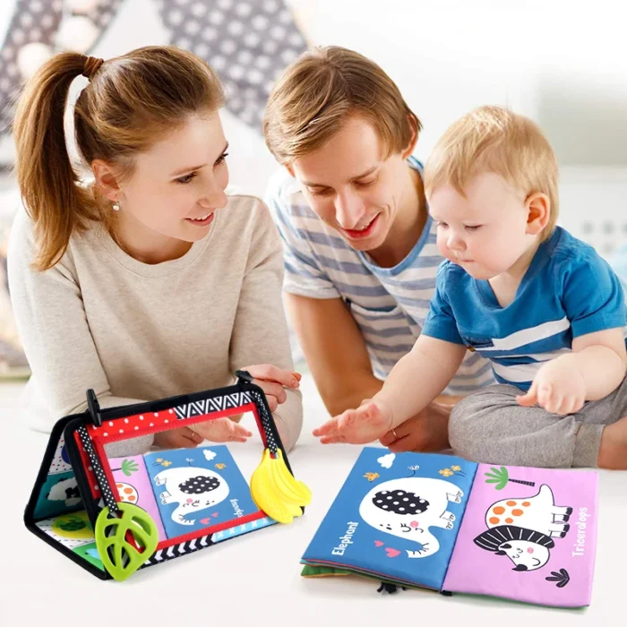 Espelho de Chão para Bebê com Livro de Adesivos: Diversão e Desenvolvimento em um Só Produto! - Imagem 3